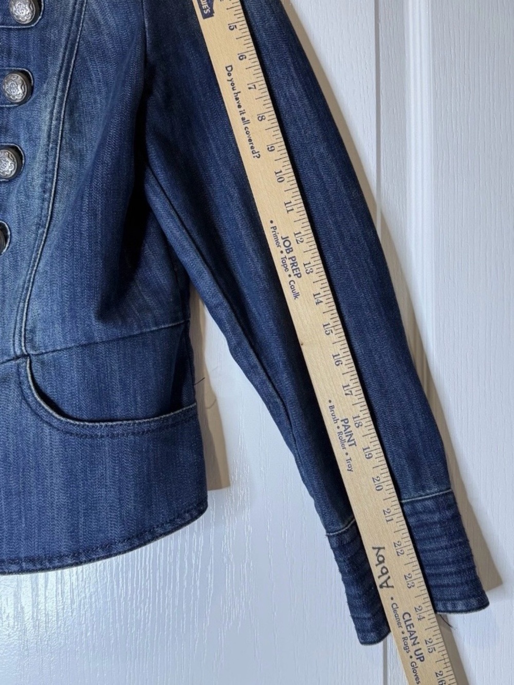 INC International concepts denim Military-Style Jacket - Blue - Picture 3 of 7